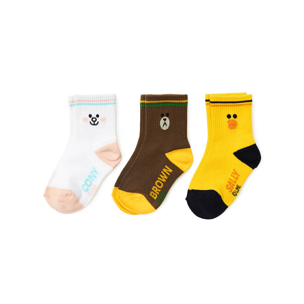 BROWN & FRIENDS Kids Socks Set 3 Pack