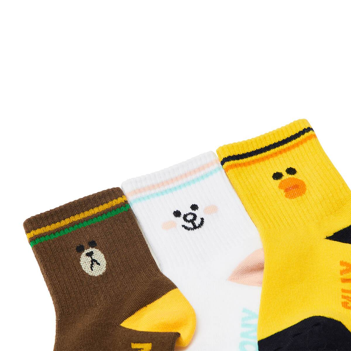 BROWN & FRIENDS Kids Socks Set 3 Pack