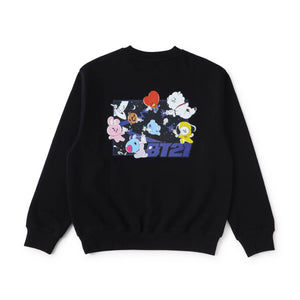 BT21 CHARACTERS Space Squad MTM Sweater Black