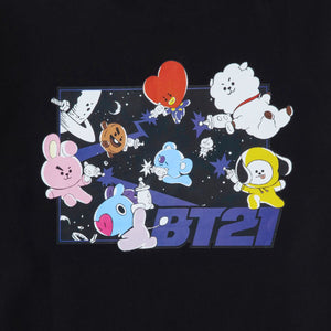 BT21 CHARACTERS Space Squad MTM Sweater Black