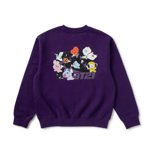 BT21 CHARACTERS Space Squad MTM Sweater Purple