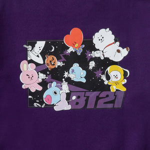 BT21 CHARACTERS Space Squad MTM Sweater Purple