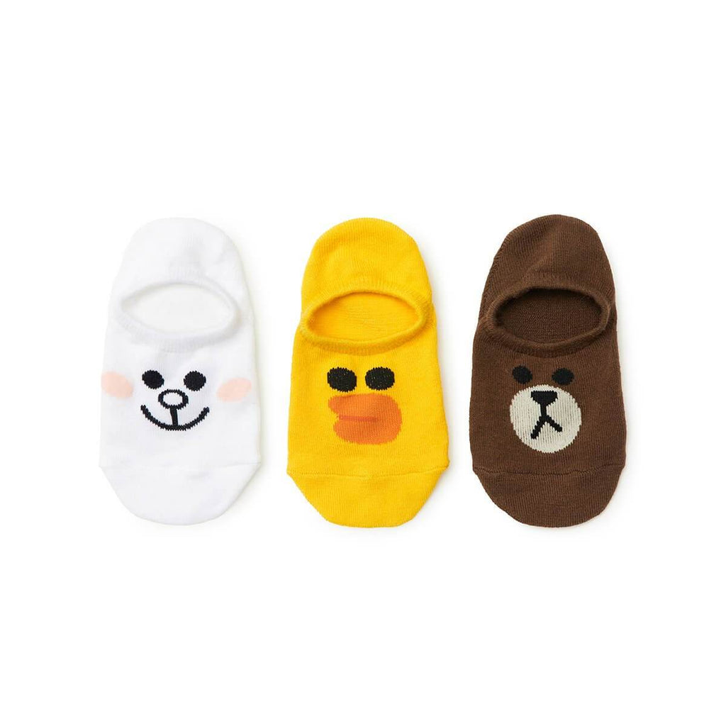 BROWN & FRIENDS No Show Socks 3 Pack for Kids
