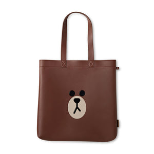 BROWN Faux Leather Tote Bag