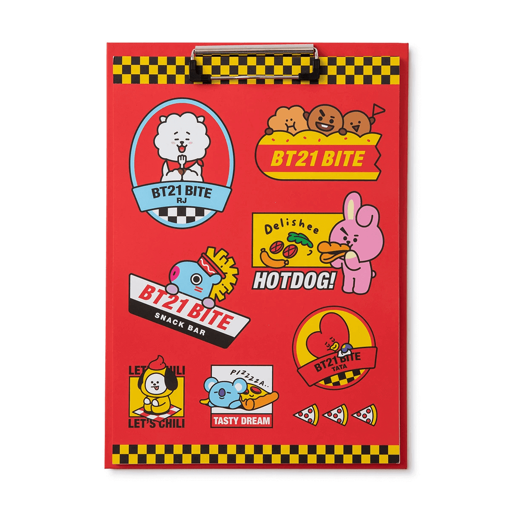 BT21 CHARACTERS BITE Clipboard Notepad Set RD