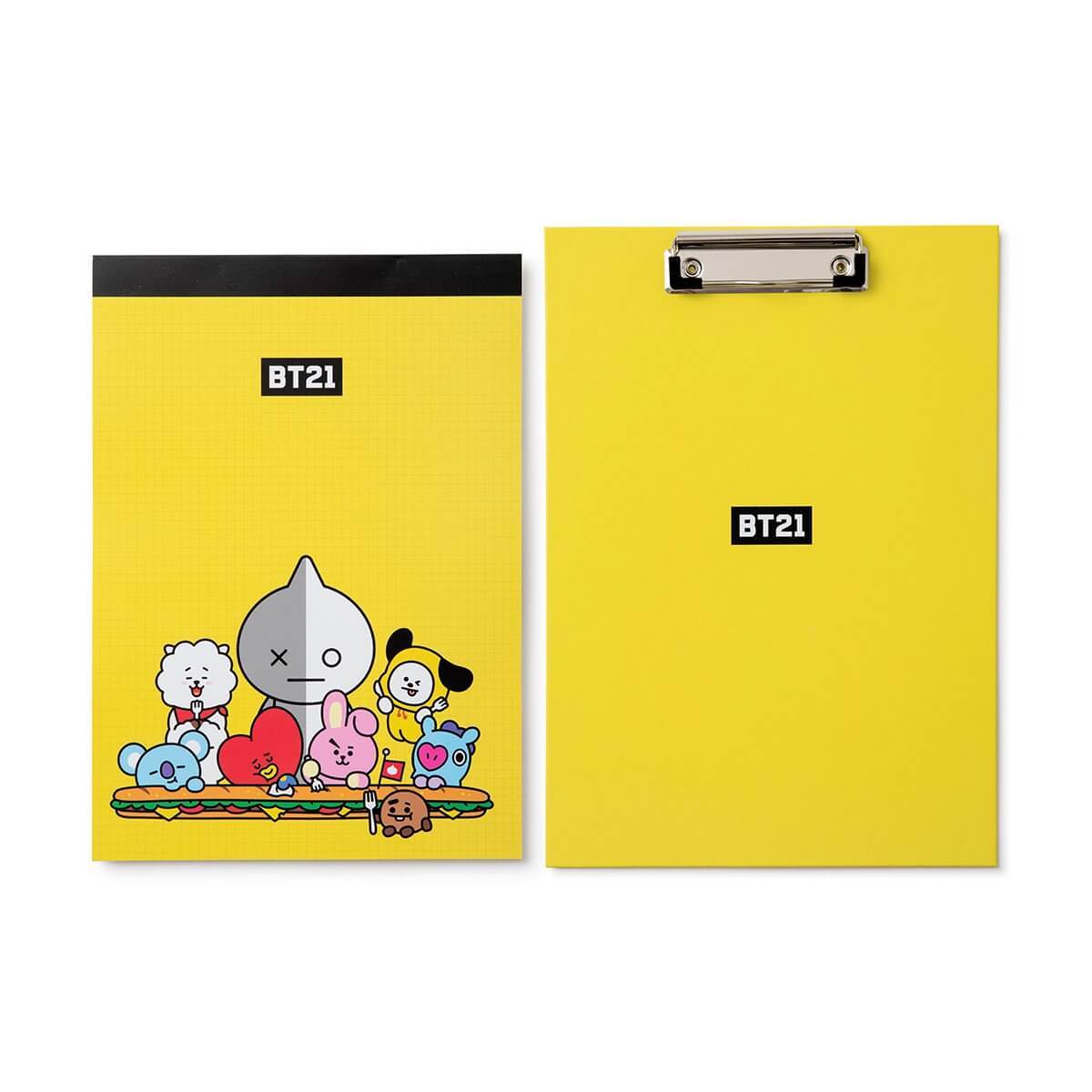 BT21 CHARACTERS BITE Clipboard Notepad Set YE