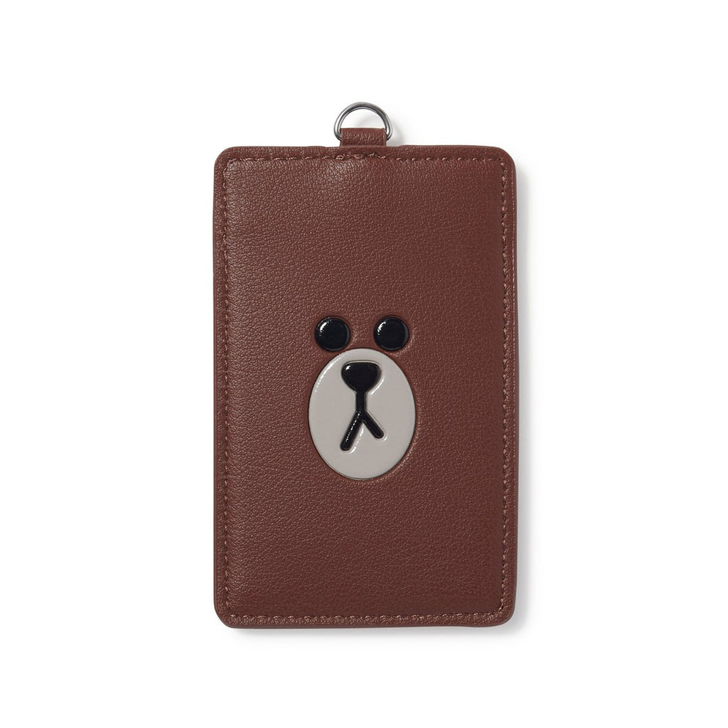 BROWN Faux Leather Name Tag Wallet