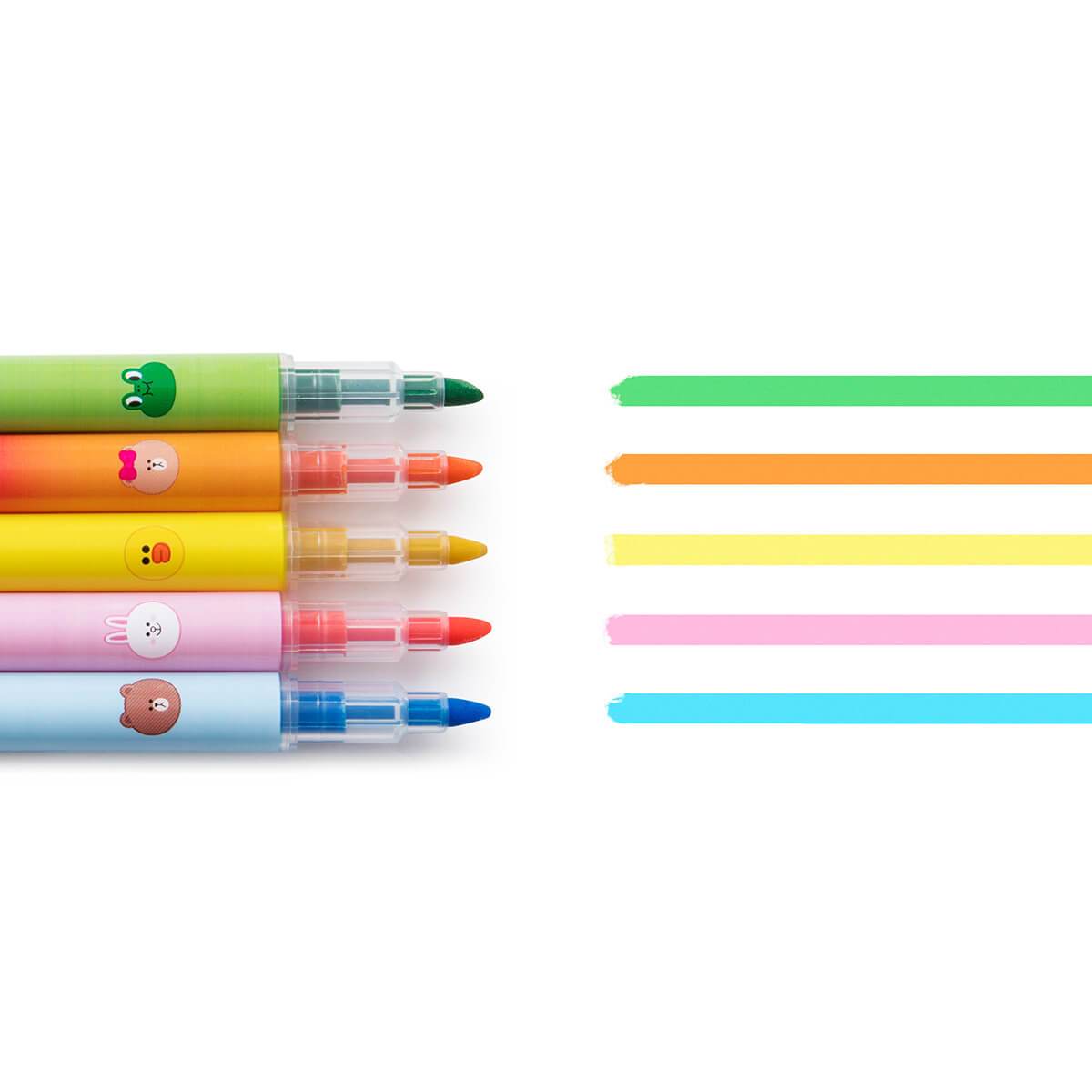 BROWN & FRIENDS Twin Plus Pen 5 pcs