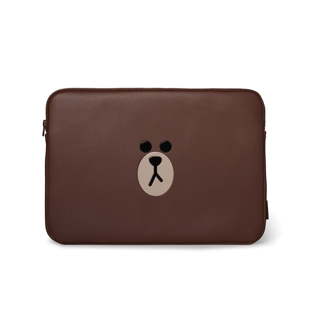 BROWN Faux Leather 15 Inch Laptop Cover