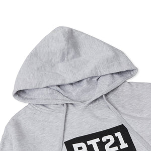 BT21 FACE SLEEVE HOODIE GY