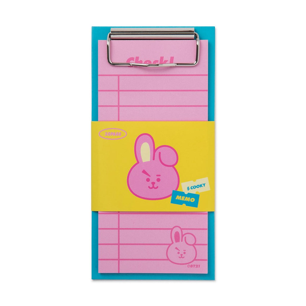 BT21 COOKY Clip board & Note Pad Set