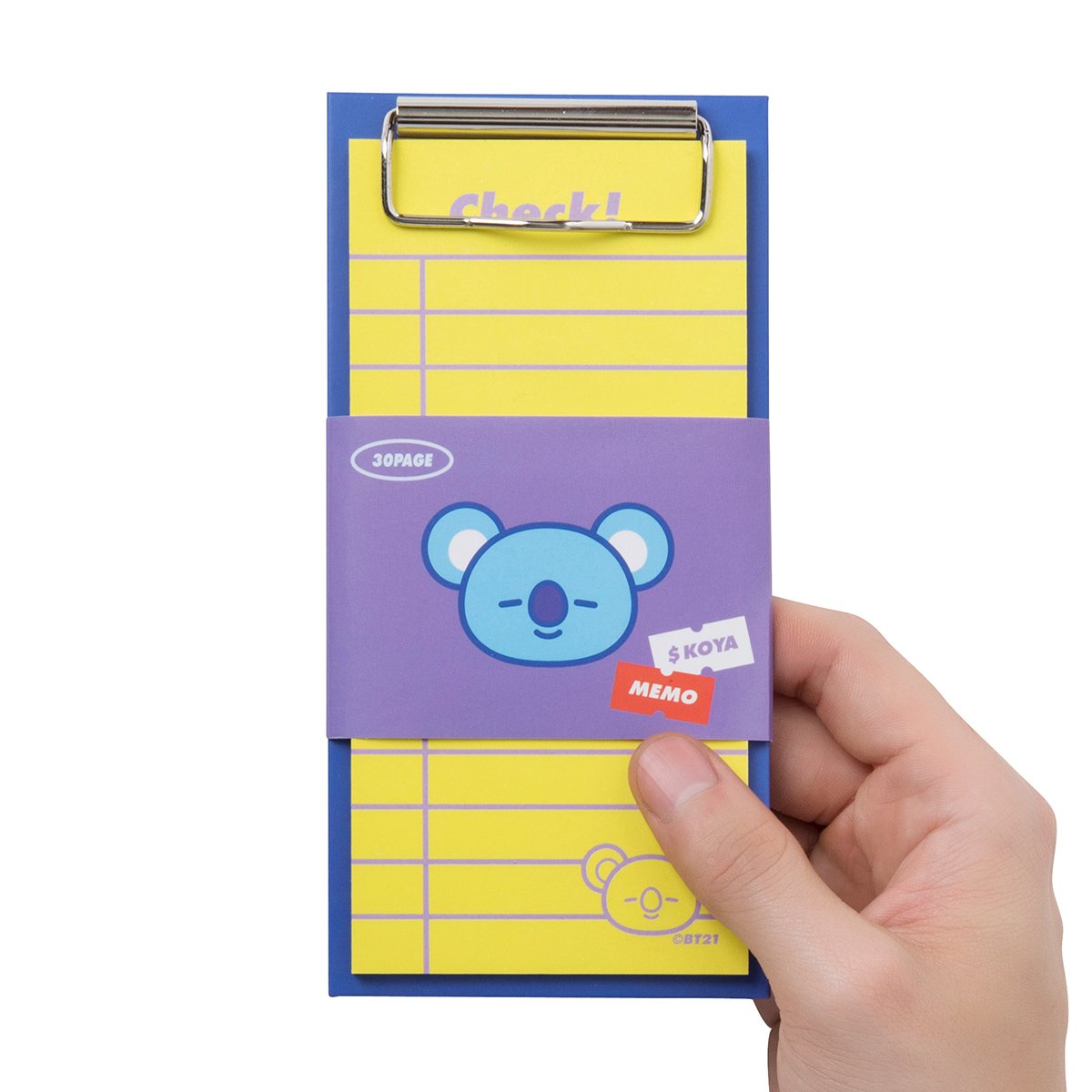 BT21 KOYA Clip board & Note Pad Set