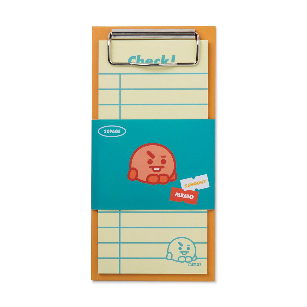 BT21 SHOOKY Clip board & Note Pad Set