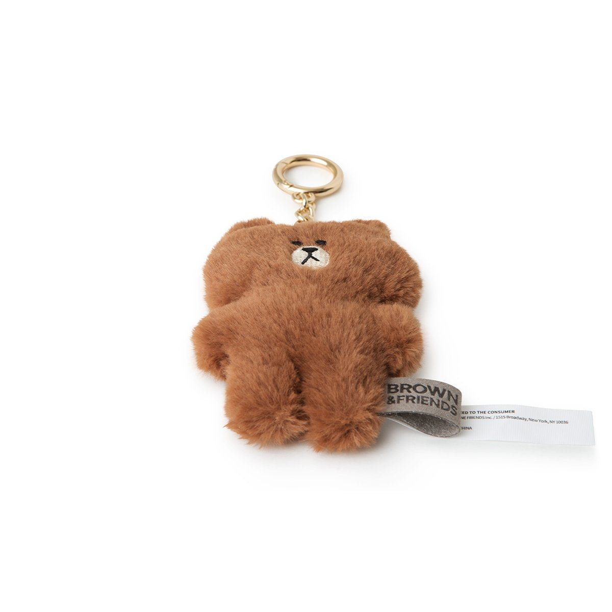 BROWN Flat Fur Plush Bag Charm 10cm