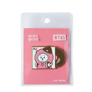 BT21 RJ Music Metal Badge